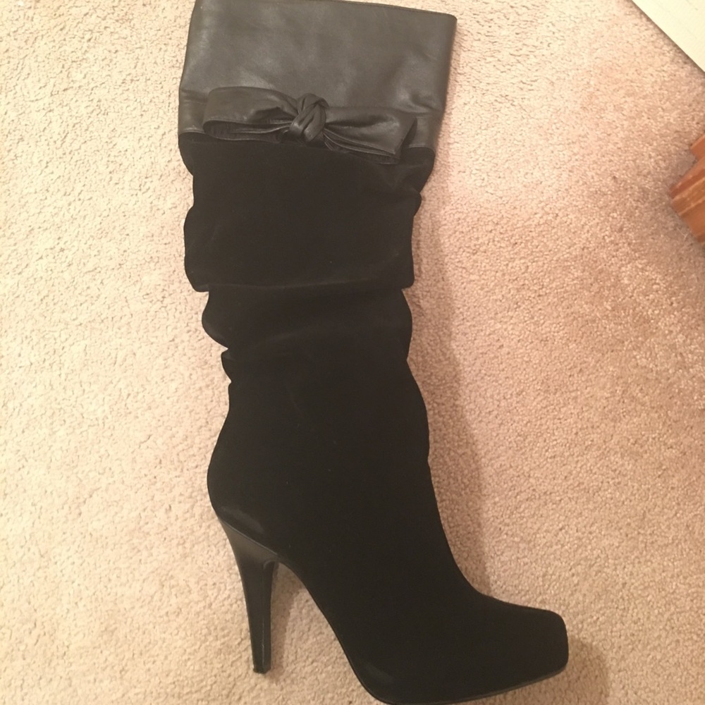 Suede black boots Shoe Dazzle